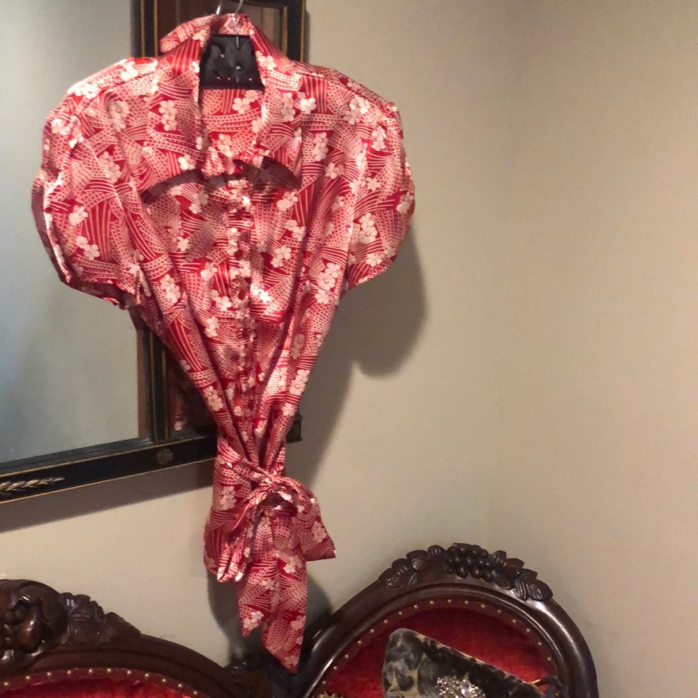 Dress Barn Red and White Blouse